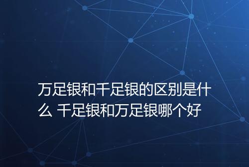 万足银和千足银的区别是什么 千足银和万足银哪个好