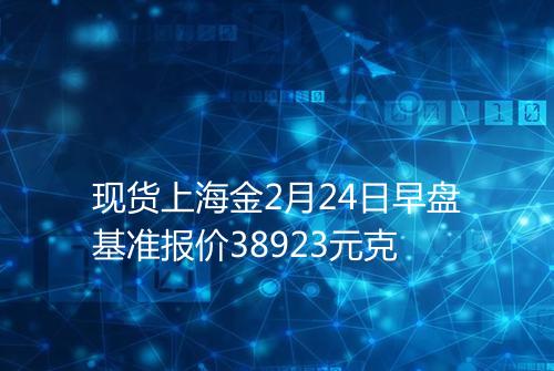现货上海金2月24日早盘基准报价38923元克