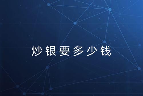 炒银要多少钱