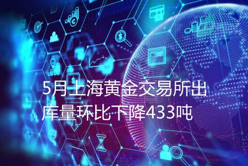 5月上海黄金交易所出库量环比下降433吨