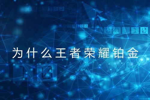 为什么王者荣耀铂金