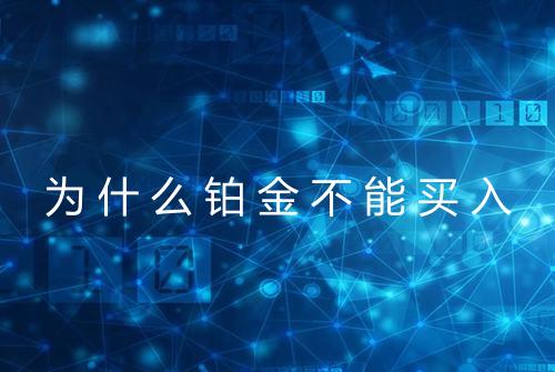 为什么铂金不能买入