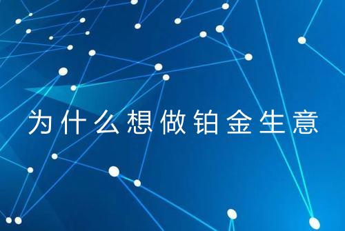 为什么想做铂金生意