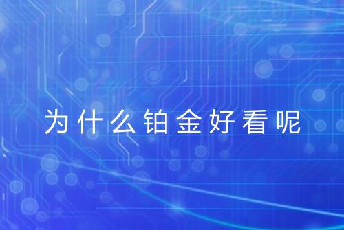 为什么铂金好看呢