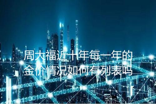 周大福近十年每一年的金价情况如何有列表吗