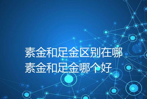 素金和足金区别在哪素金和足金哪个好