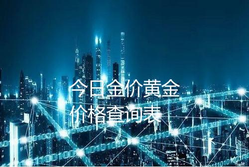 今日金价黄金价格查询表