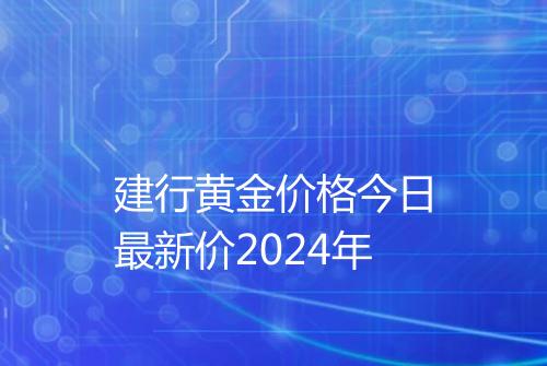 建行黄金价格今日最新价2024年
