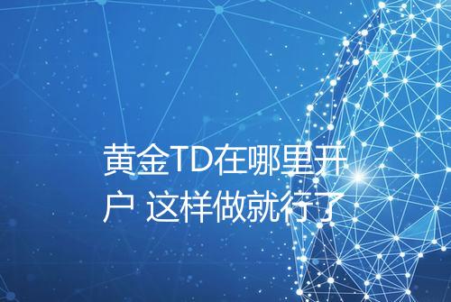 黄金TD在哪里开户 这样做就行了