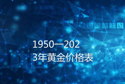 1950一2023年黄金价格表