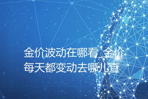 金价波动在哪看_金价每天都变动去哪儿查