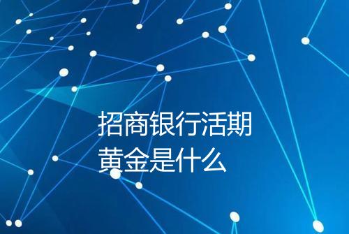 招商银行活期黄金是什么