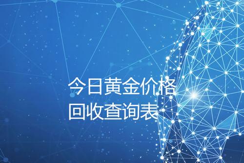今日黄金价格回收查询表