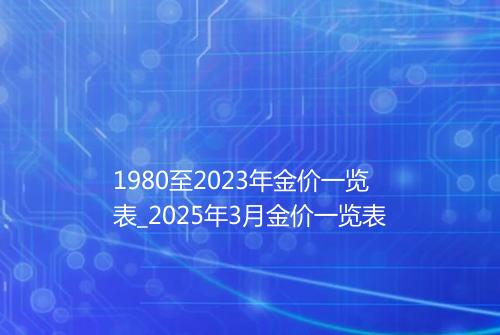 1980至2023年金价一览表_2025年3月金价一览表