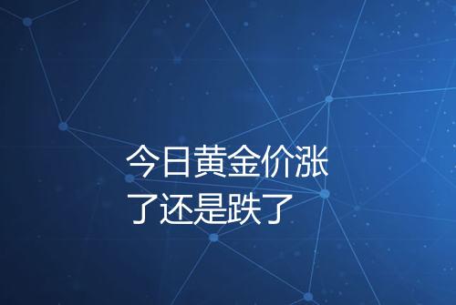 今日黄金价涨了还是跌了