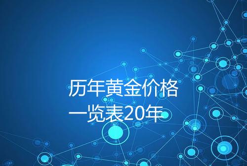 历年黄金价格一览表20年
