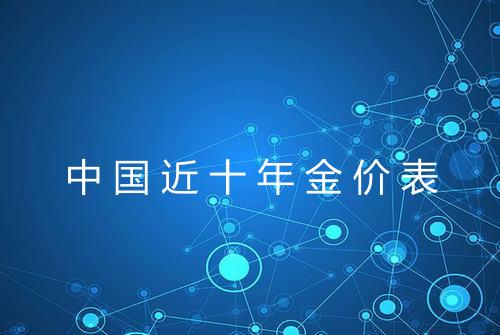 中国近十年金价表