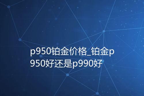 p950铂金价格_铂金p950好还是p990好