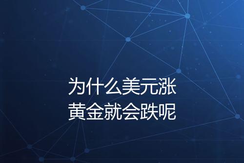 为什么美元涨黄金就会跌呢