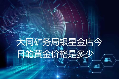 大同矿务局银星金店今日的黄金价格是多少
