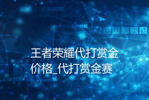 王者荣耀代打赏金价格_代打赏金赛