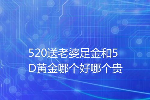 520送老婆足金和5D黄金哪个好哪个贵
