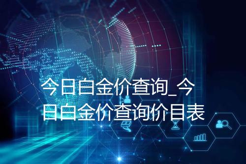 今日白金价查询_今日白金价查询价目表