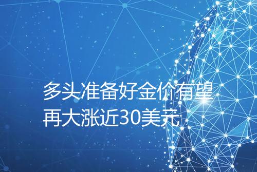 多头准备好金价有望再大涨近30美元