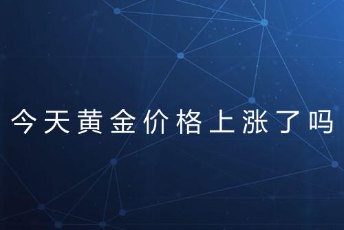 今天黄金价格上涨了吗