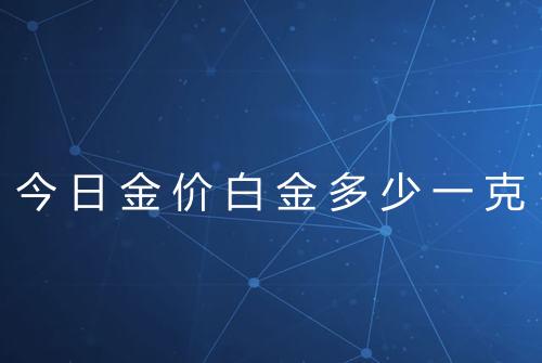 今日金价白金多少一克