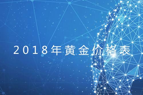 2018年黄金价格表