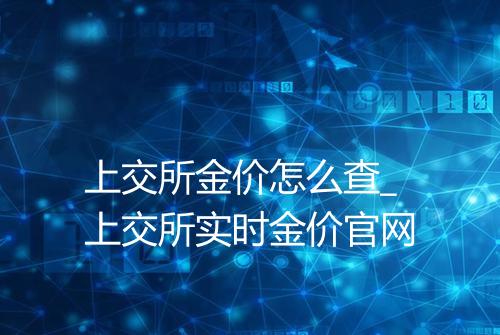上交所金价怎么查_上交所实时金价官网