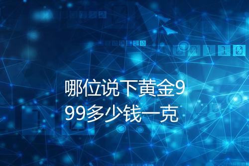 哪位说下黄金999多少钱一克