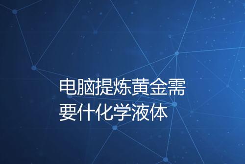 电脑提炼黄金需要什化学液体