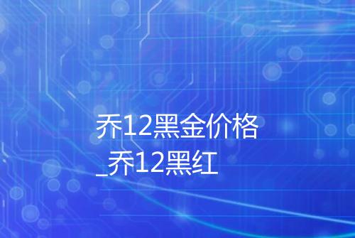 乔12黑金价格_乔12黑红
