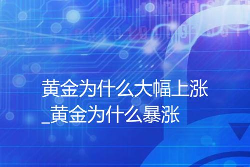 黄金为什么大幅上涨_黄金为什么暴涨