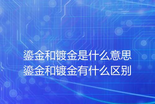 鎏金和镀金是什么意思鎏金和镀金有什么区别