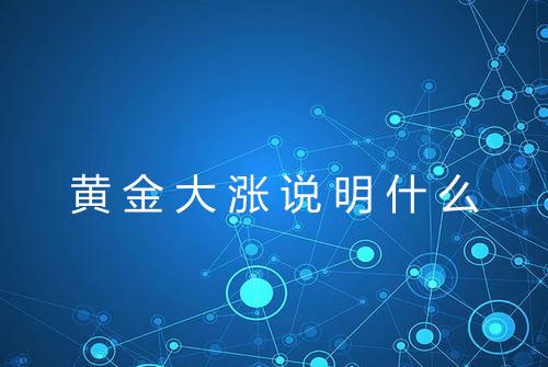 黄金大涨说明什么