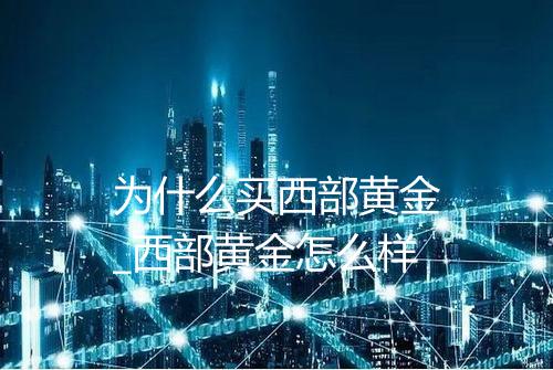 为什么买西部黄金_西部黄金怎么样