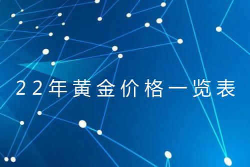 22年黄金价格一览表