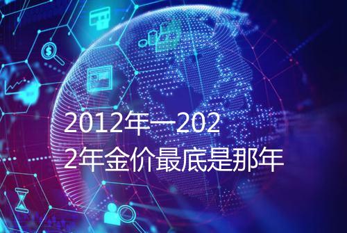 2012年一2022年金价最底是那年