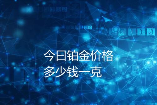 今曰铂金价格多少钱一克