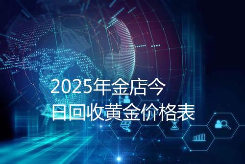 2025年金店今日回收黄金价格表