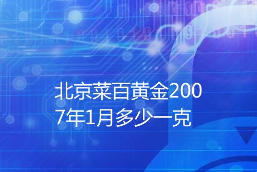 北京菜百黄金2007年1月多少一克