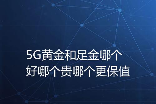 5G黄金和足金哪个好哪个贵哪个更保值