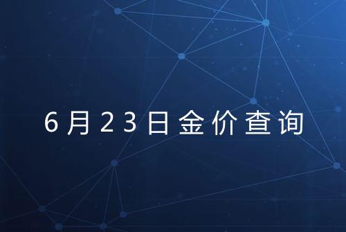 6月23日金价查询