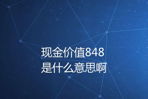 现金价值848是什么意思啊
