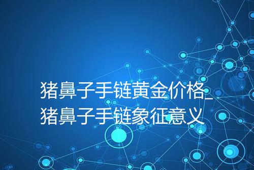 猪鼻子手链黄金价格_猪鼻子手链象征意义