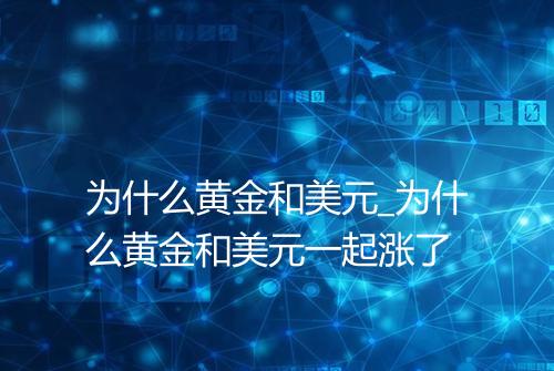 为什么黄金和美元_为什么黄金和美元一起涨了