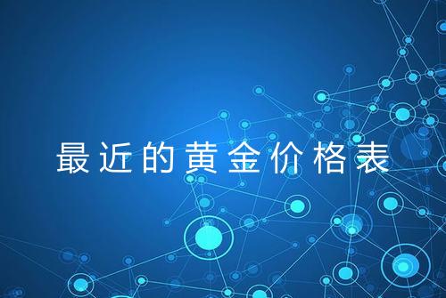 最近的黄金价格表